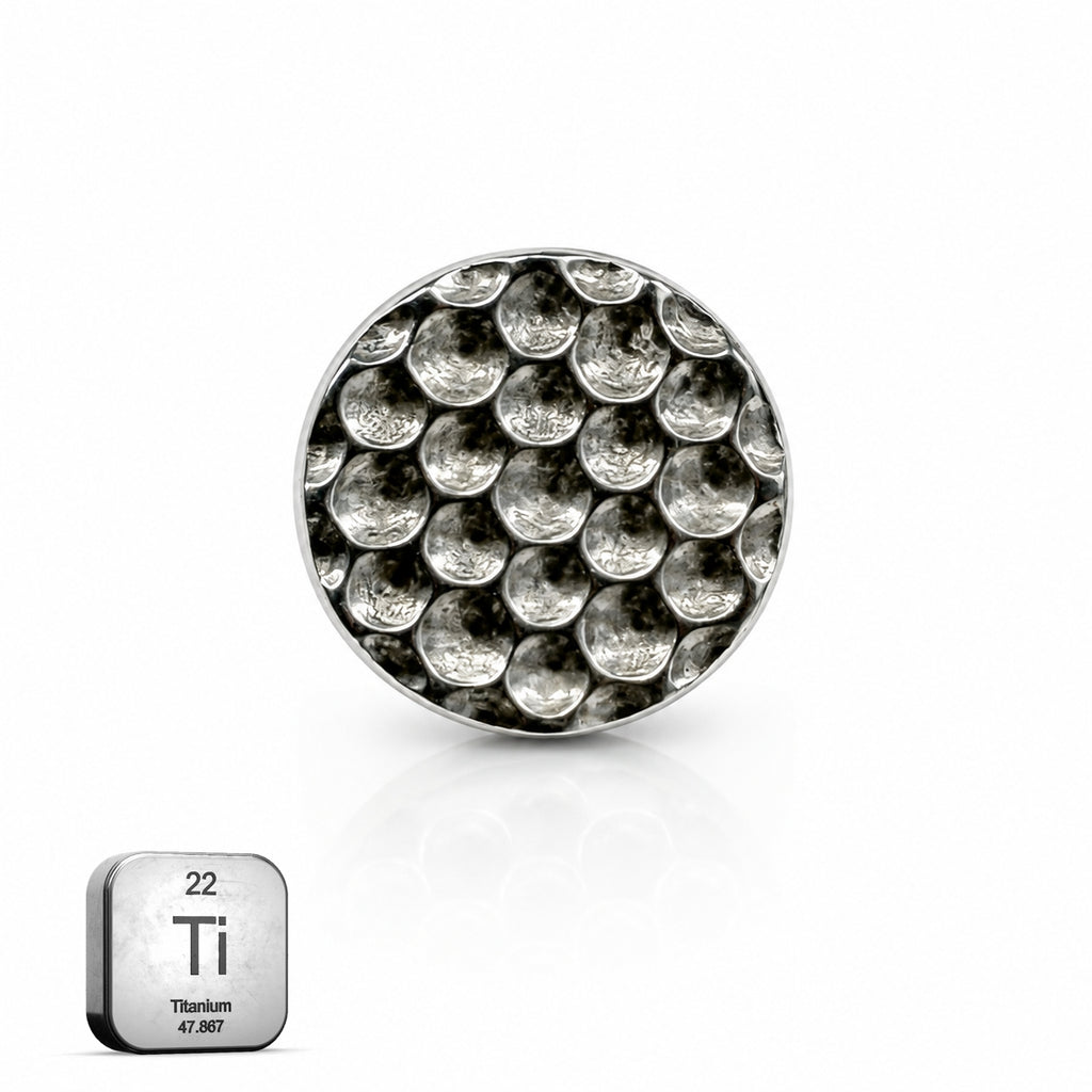 Titanium Textured Disc Stud