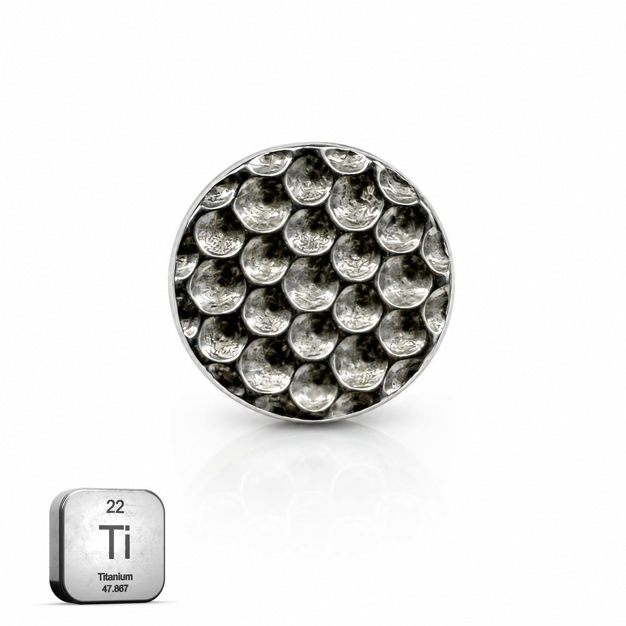Titanium Textured Disc Stud