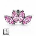 Titanium Pink Marquise Fan Stud