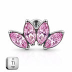 Titanium Pink Marquise Fan Stud