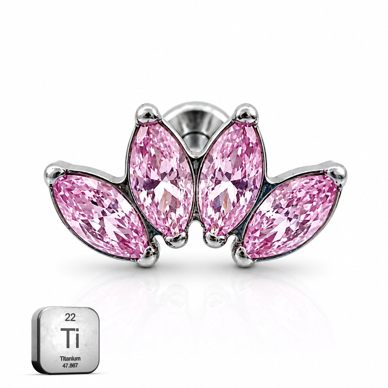 Titanium Pink Marquise Fan Stud