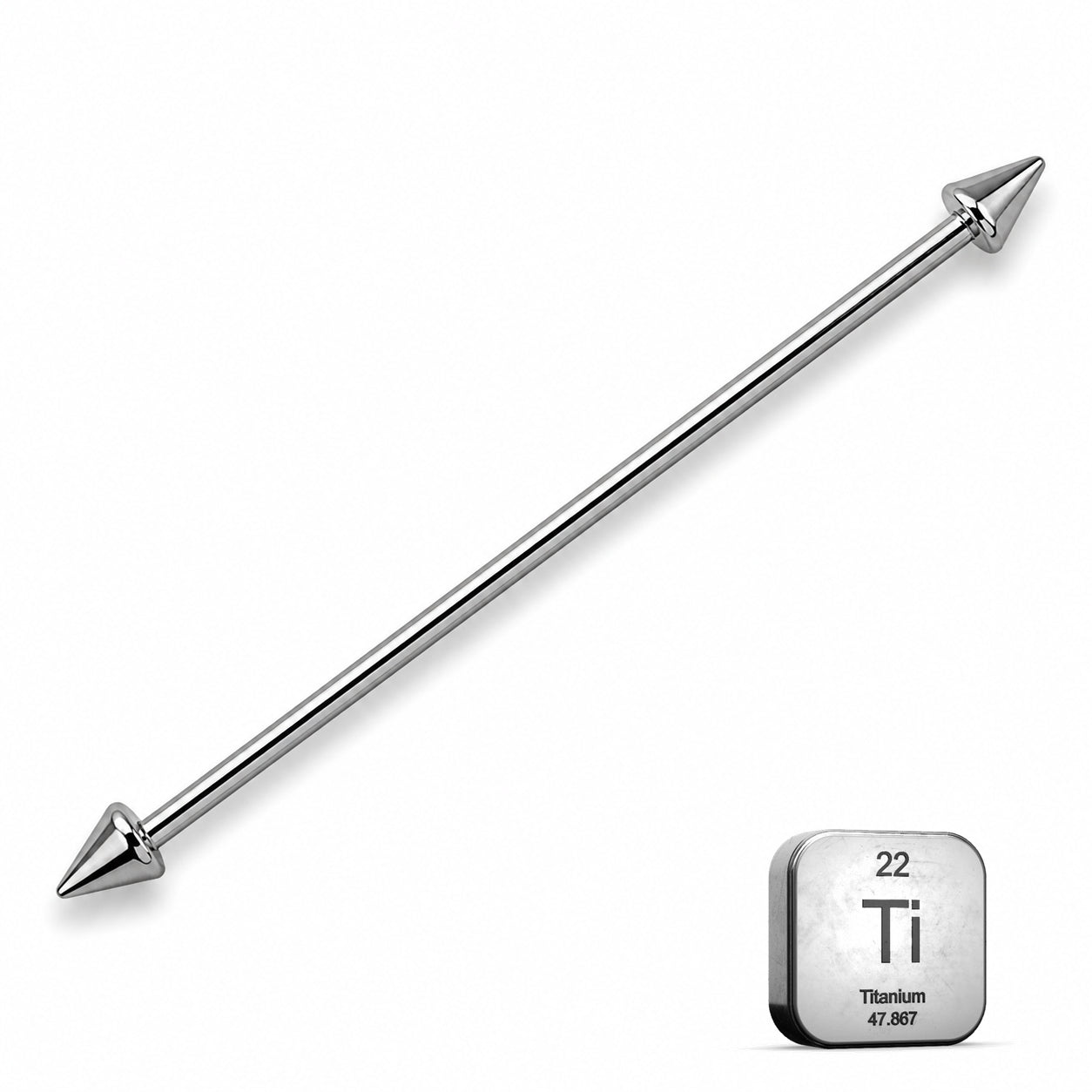  Titanium Industrial Piercing Bar – Spike Ends