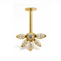 18K Yellow Gold Lab Diamond Vertical Helix (Bugadi) Stud – Internally Threaded (Sold Per Piece)