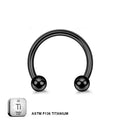 Titanium Black Horseshoe Daith &amp; Septum Piercing Jewelry 16G 