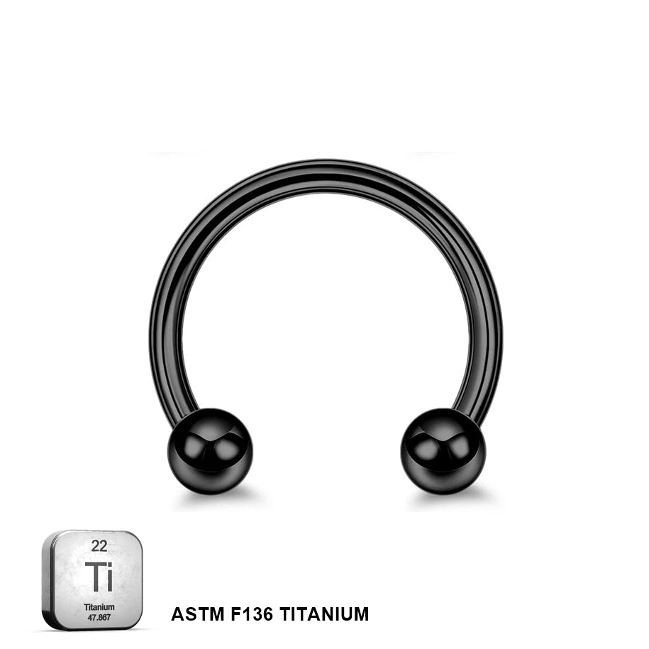 Titanium Black Horseshoe Daith &amp; Septum Piercing Jewelry 16G 
