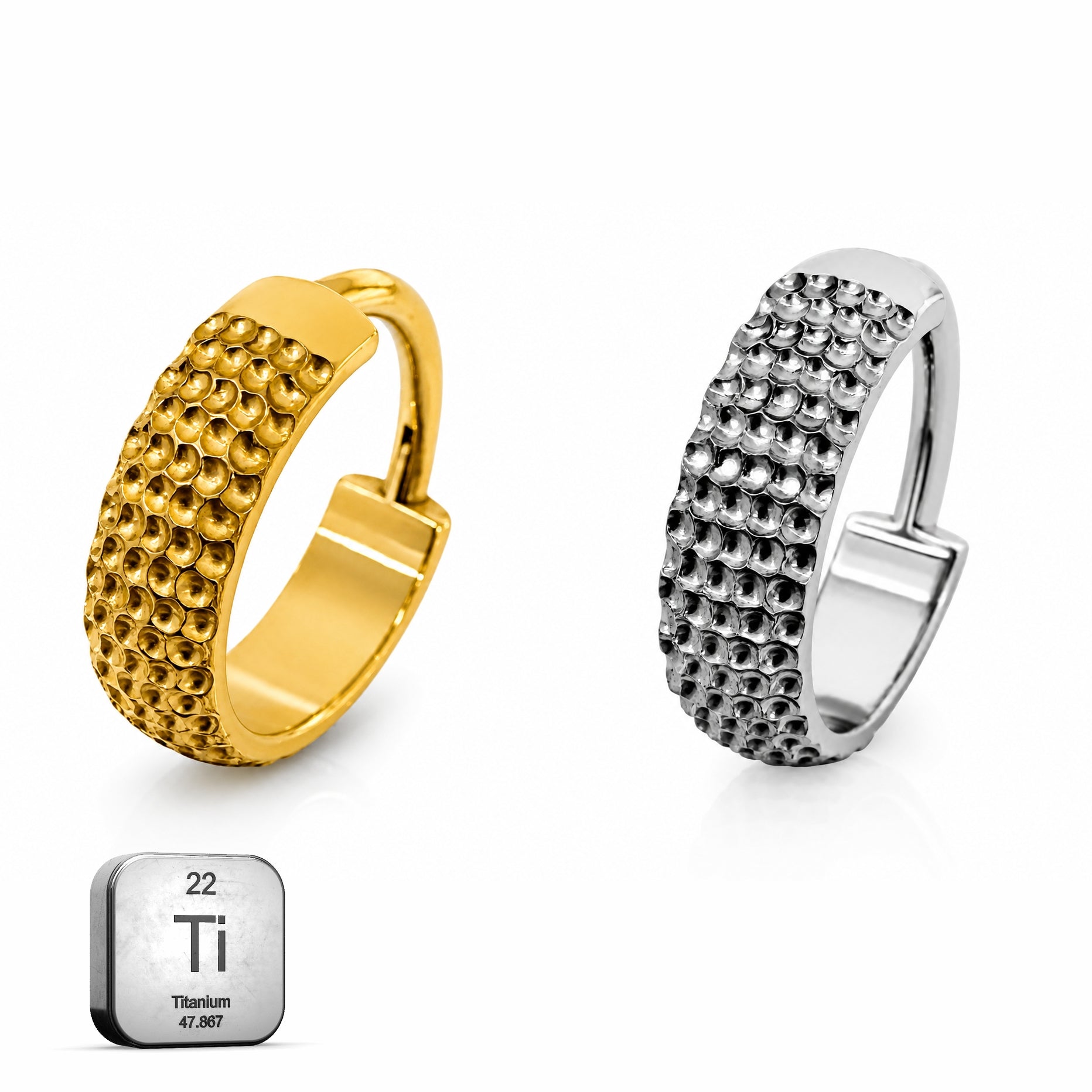 Titanium Textured Clicker Hoop