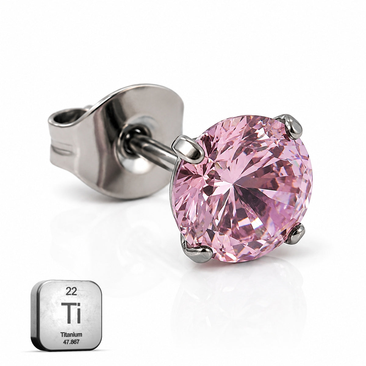 Titanium Blush Pink Stud