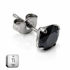 Titanium Black Solitaire Stud