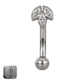 Natural Titanium 16G (1.2MM) Internally Threaded Lotus Rook Eyebrow Piercing