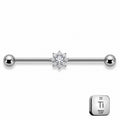 Titanium Industrial Piercing Bar – CZ Flower