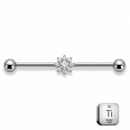 Titanium Industrial Piercing Bar – CZ Flower