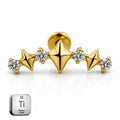Titanium Geometric CZ Flat Back Stud