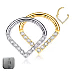 Titanium Daith &amp; Septum Piercing Hoop 16G 8MM
