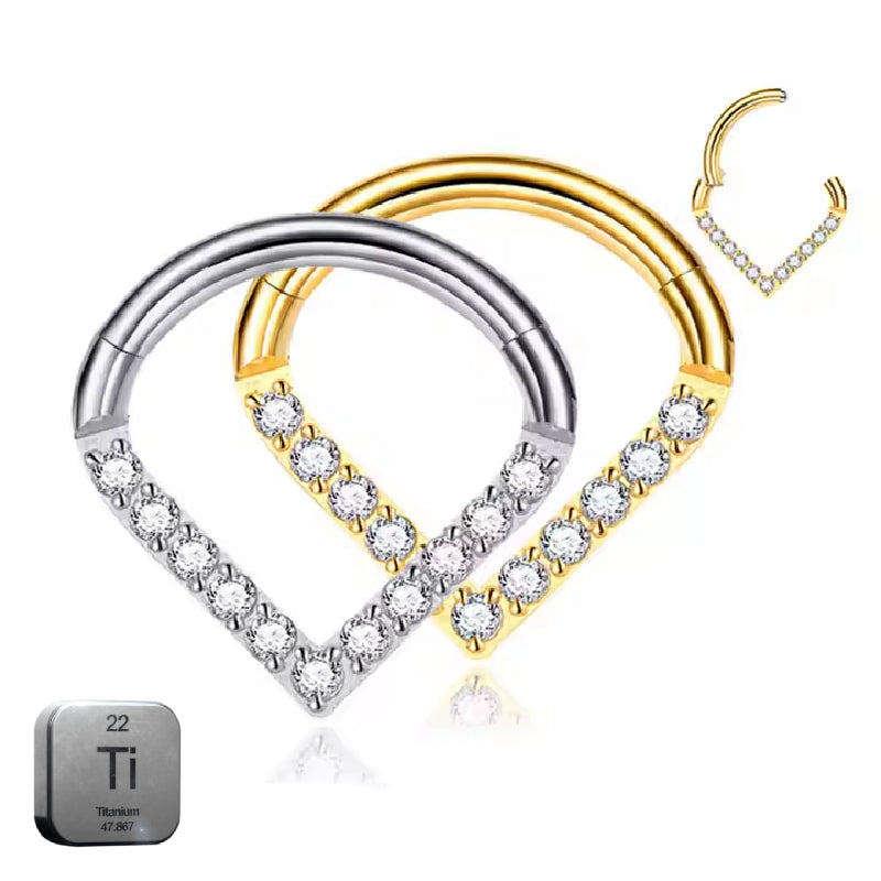 Titanium Daith &amp; Septum Piercing Hoop 16G 8MM