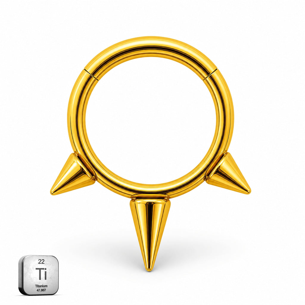 Minimal Spike Titanium Clicker Ring