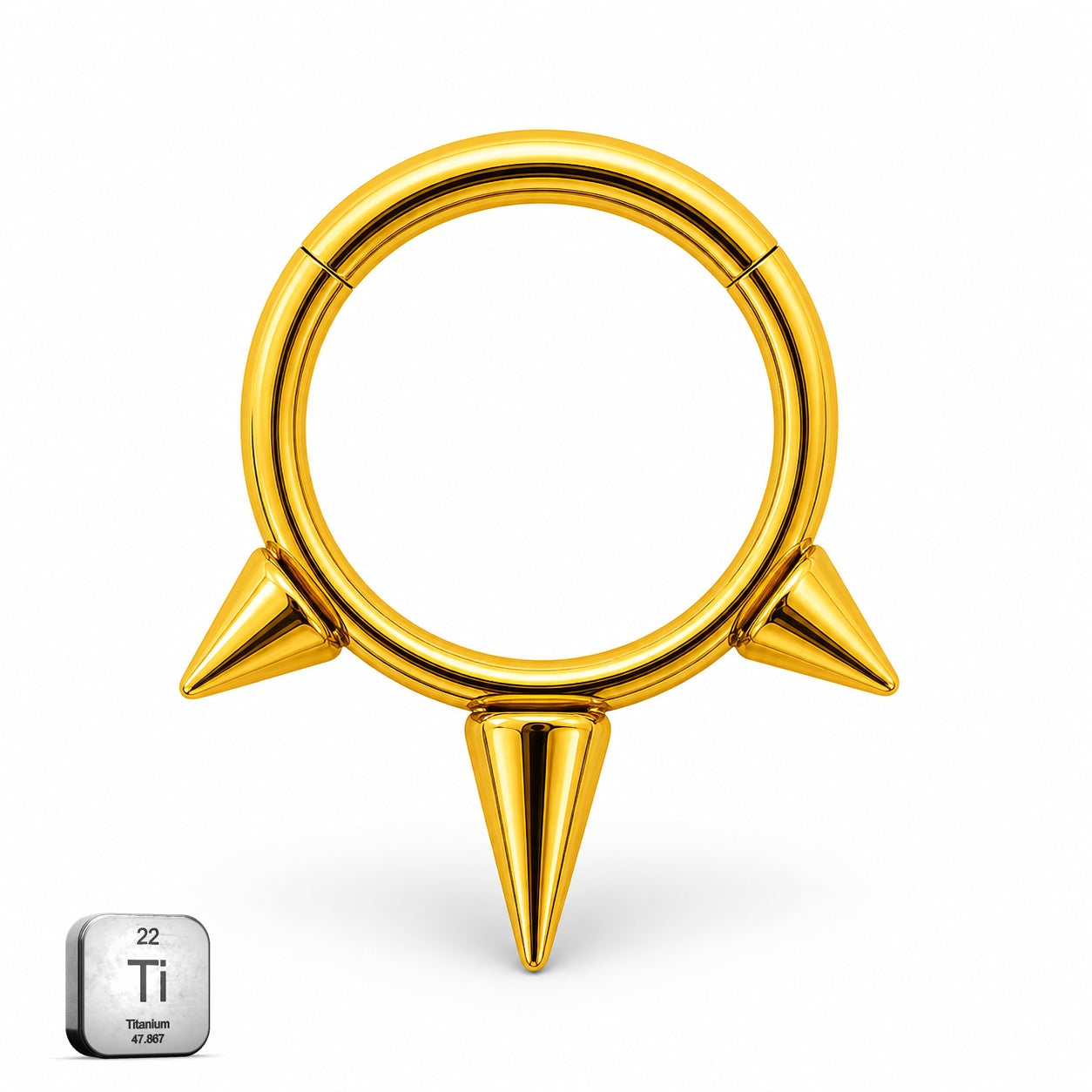 Minimal Spike Titanium Clicker Ring