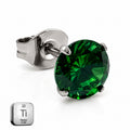 Titanium Emerald Green Stud