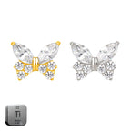 Titanium 16G (1.2MM) Internally Threaded Butterfly Labret Stud