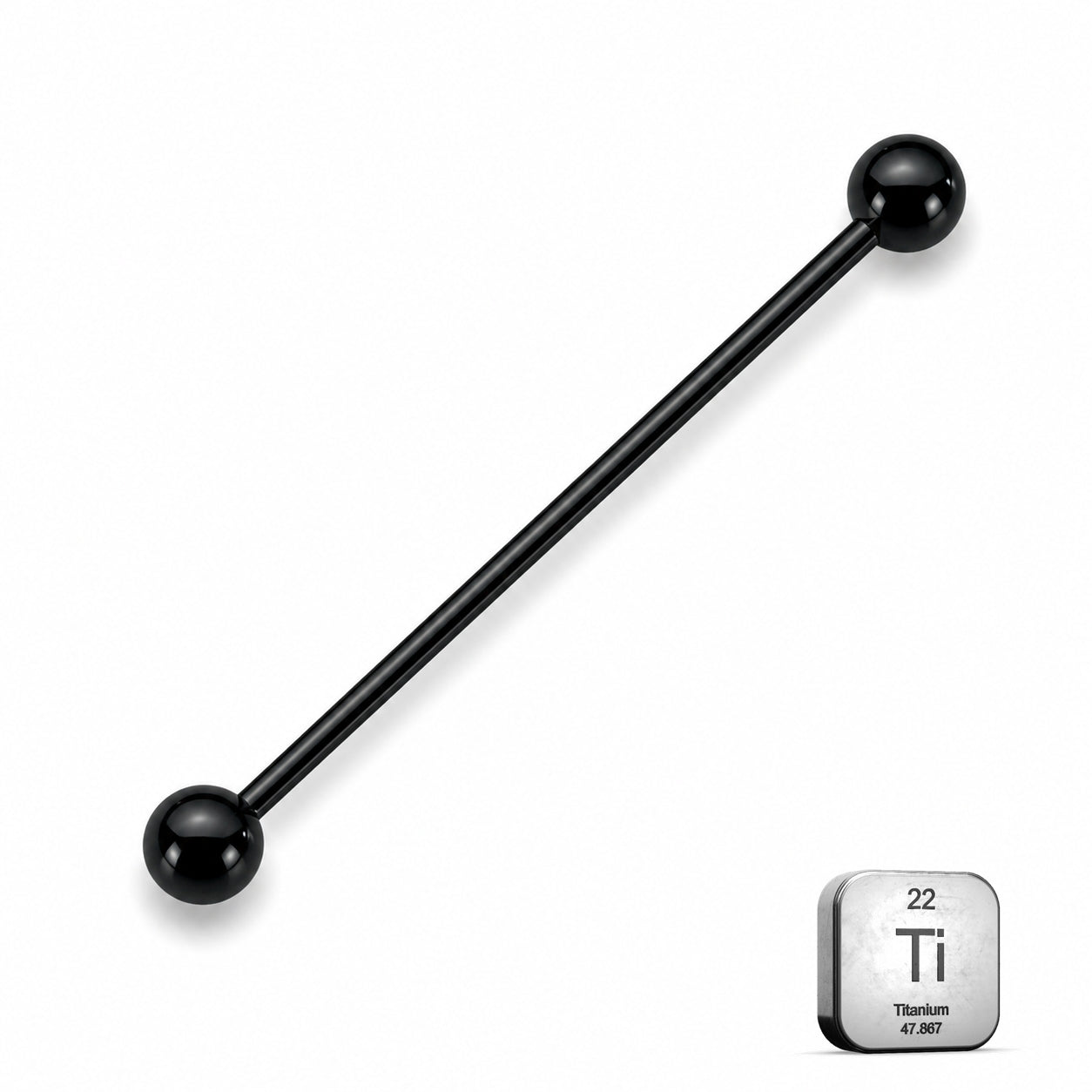 Implant-Grade Titanium Industrial Barbell Black Color 