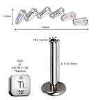 LAB_Curve_09 ASTM F136 Titanium 16G (1.2MM) Internally Threaded Helix Jewelry