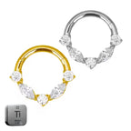 Titanium Marquise Round Daith &amp; Septum Piercing Hoop 16G 10MM