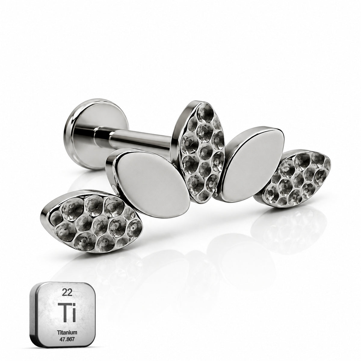 Titanium Geometric Flat Back Stud