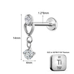 Lab_Dangling_02 ASTM F136 Titanium 16G (1.2mm) Internally Threaded Dangling Piercing Jewelry