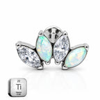 Titanium White Opal Marquise Fan Stud