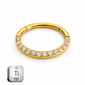 Titanium Oval Hinged Clicker Ring for Daith &amp; Septum