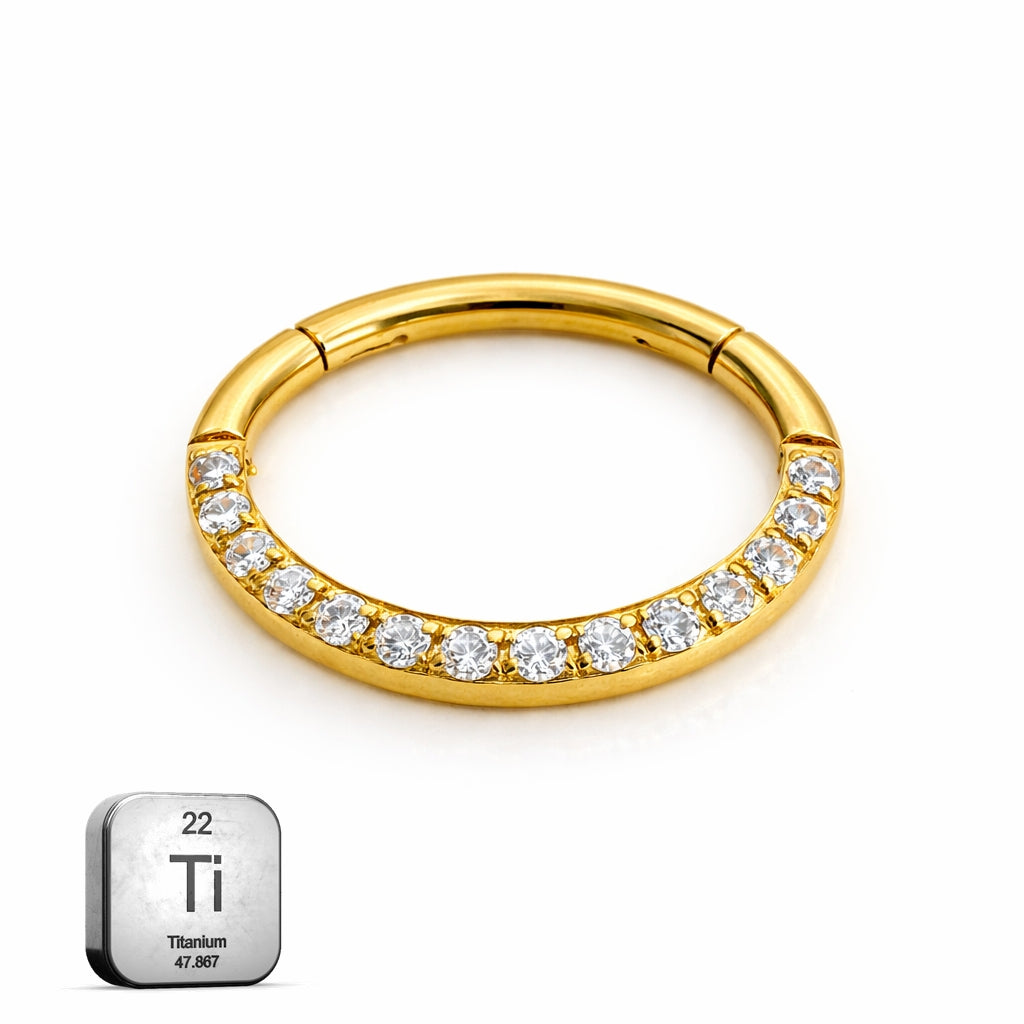 Titanium Oval Hinged Clicker Ring for Daith &amp; Septum