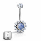 Titanium Belly Ring with Moonstone