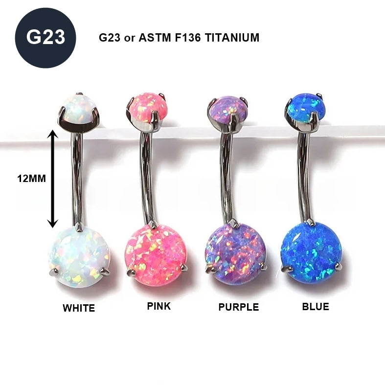 ASTM F136 Titanium 14G (1.6MM) Internally Threaded Belly Button Piercing 12MM