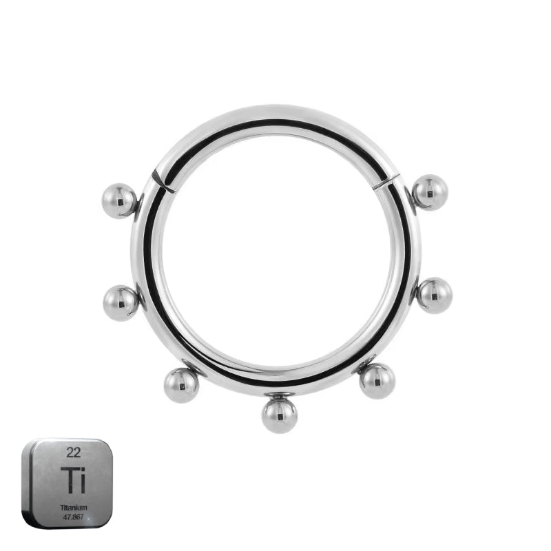 Natural Titanium Boat Wheel Daith &amp; Septum Piercing Hoop 16G 10MM