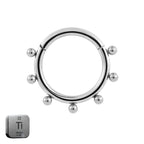 Natural Titanium Boat Wheel Daith &amp; Septum Piercing Hoop 16G 10MM
