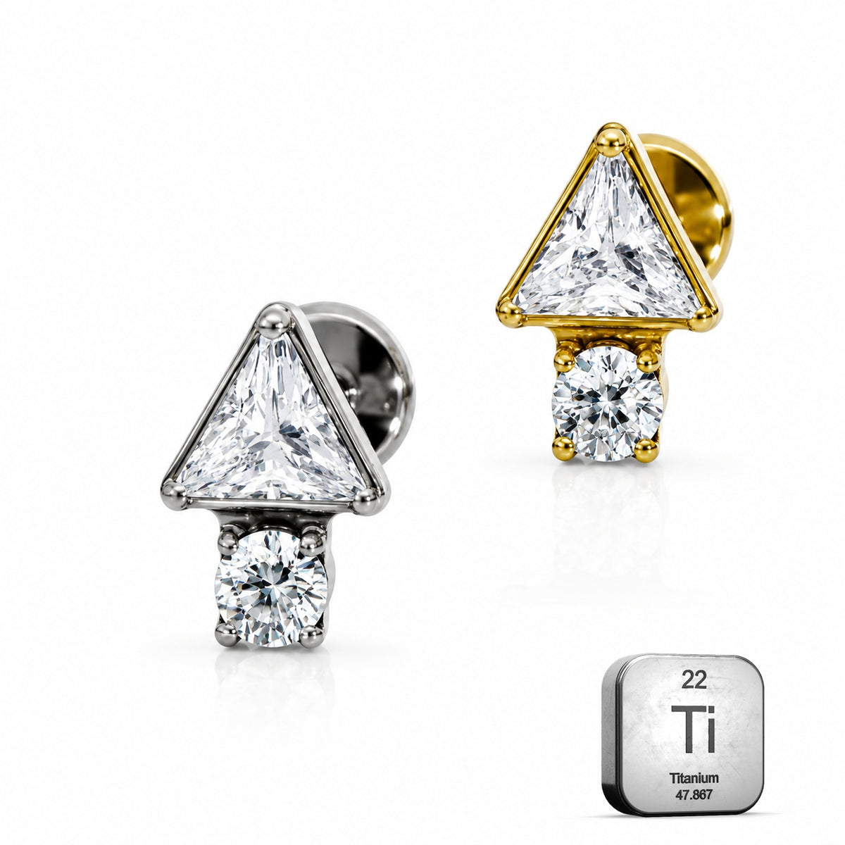 Geometric Triangle Titanium Stud