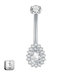 Premium Titanium Pear-Shaped Belly Ring | 14G (1.6MM) | 10MM Bar