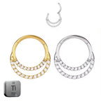 Titanium Double Line Daith &amp; Septum Piercing Hoop 16G 10MM