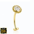 18K Gold Moissanite Floating Belly Piercing
