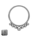 Natural Titanium 5 Balls Daith &amp; Septum Piercing Hoop 16G 10MM