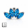 Titanium Blue Marquise Fan Stud
