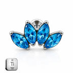 Titanium Blue Marquise Fan Stud