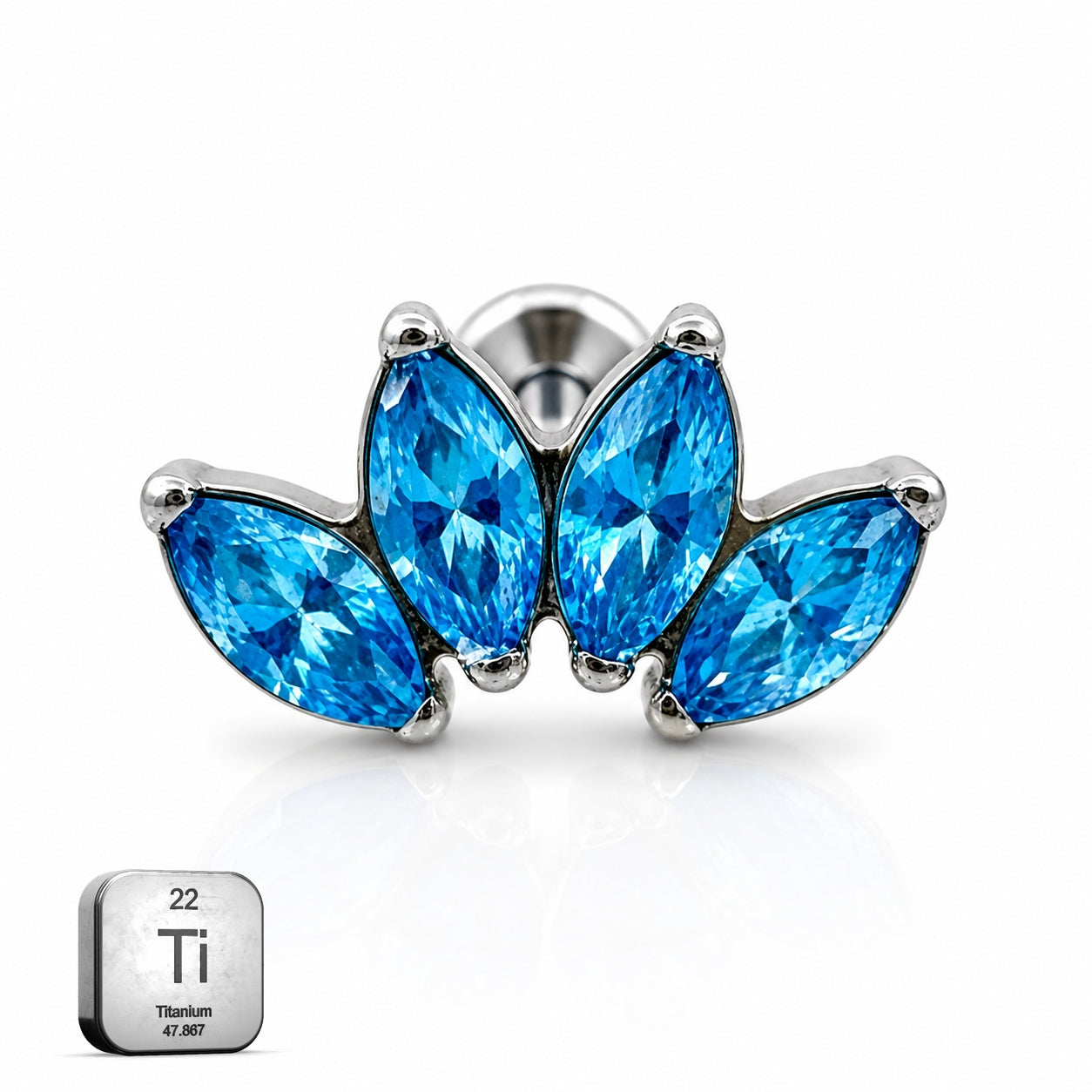 Titanium Blue Marquise Fan Stud
