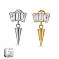 Titanium Spike Dangle Stud – Geometric Crystal Edition