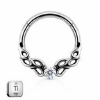 Titanium Hinged CZ Hoop – Artistic Daith &amp; Septum Piercing Jewellery