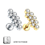 Titanium Internally Threaded Flat Back Curved Stud
