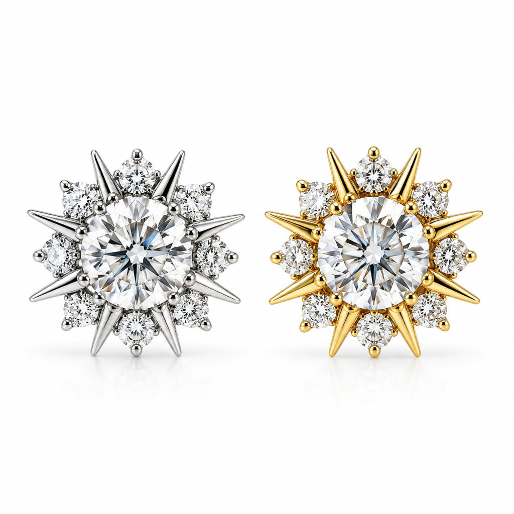 18K Gold Celestial Starburst Natural Diamond Dermal Top
