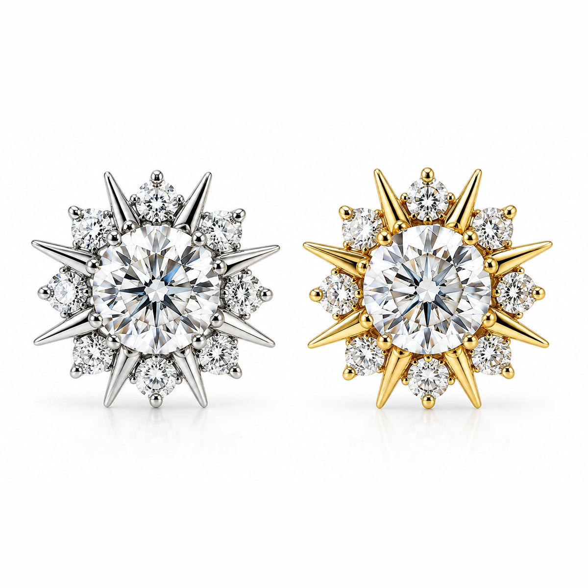 18K Gold Celestial Starburst Natural Diamond Dermal Top