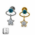 Titanium Star Dangle Stud