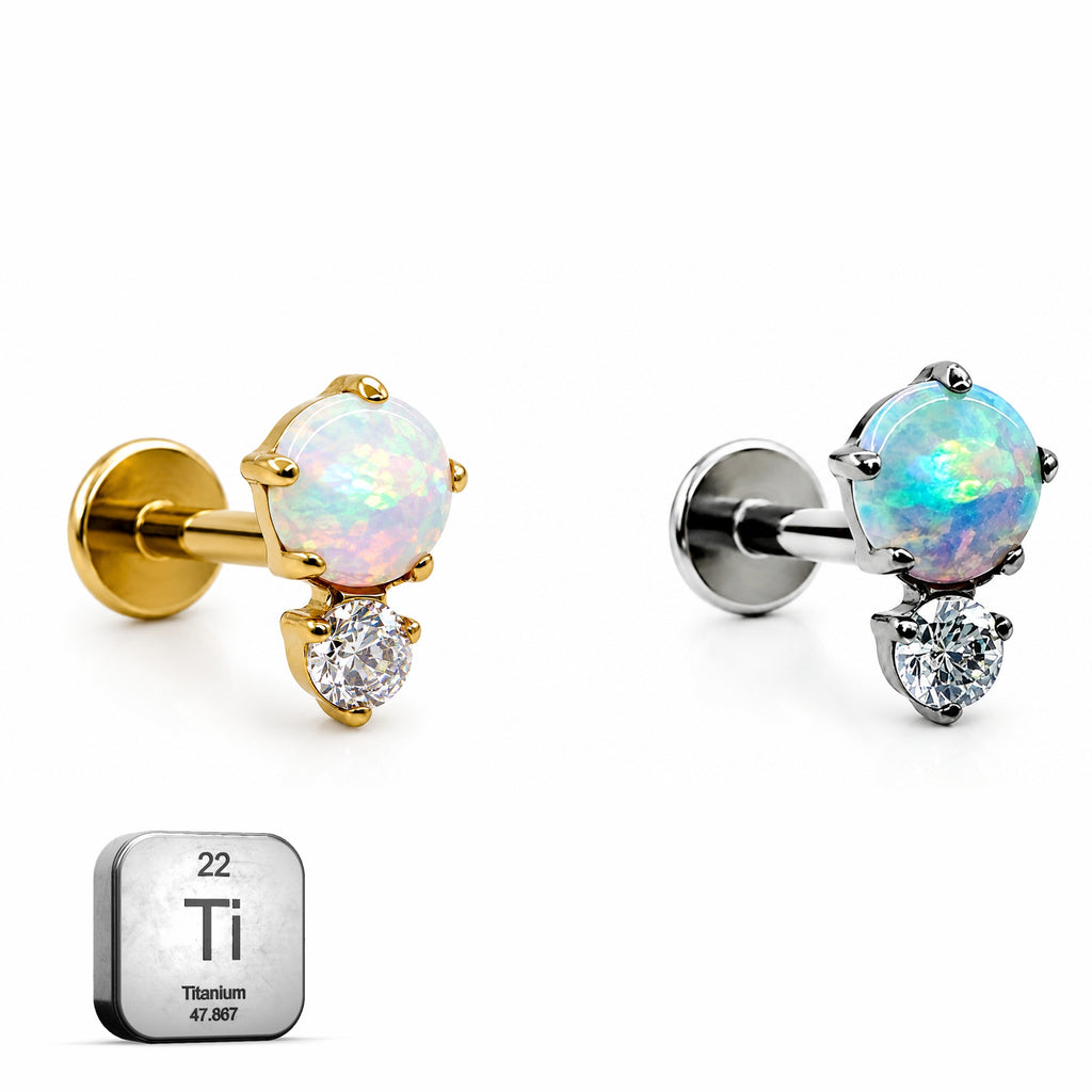 Titanium White Opal Crystal Stud