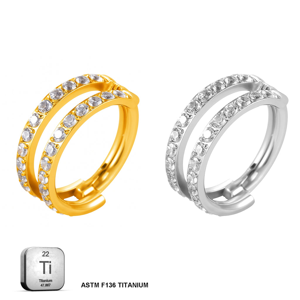 Double Row Zirconia Hinged Hoop